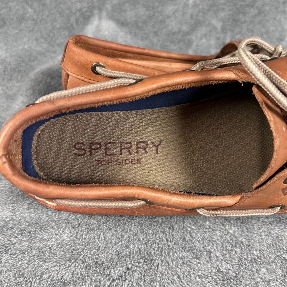 Sperry Top Sider Boat Shoes Mens 11M Brown Leather Classic  Lace Up - Picture 10 of 11